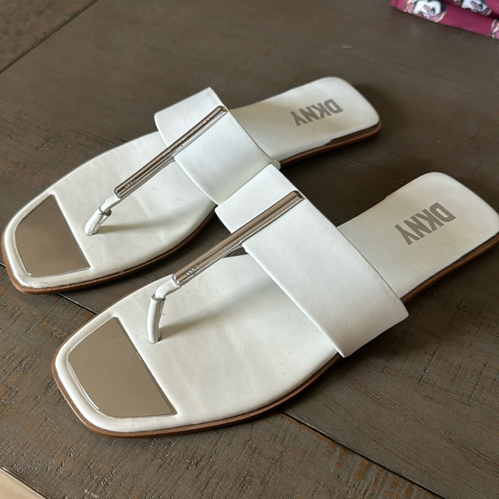 Womens DKNY white sandals